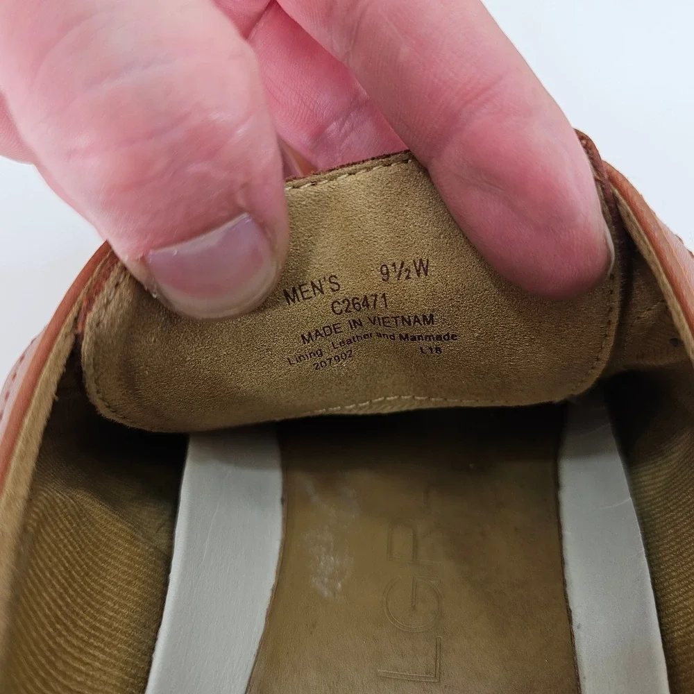 Cole Haan Original Grand Mens Wingtip Oxford Shoes British Tan‎ Leather 9.5